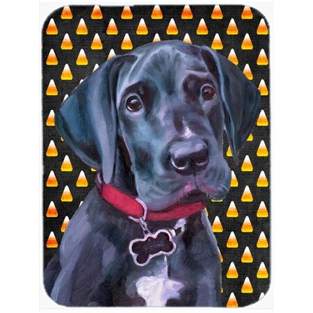 Carolines Treasures LH9551LCB Black Great Dane Puppy Candy Corn Halloween Glass Cutting Board, Large LH9551LCB